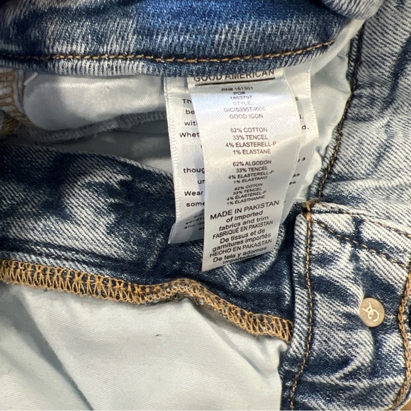 Good American Good Icon Straight Leg Jeans Plus Size 26 High Waist Light Wash - Picture 9 of 10